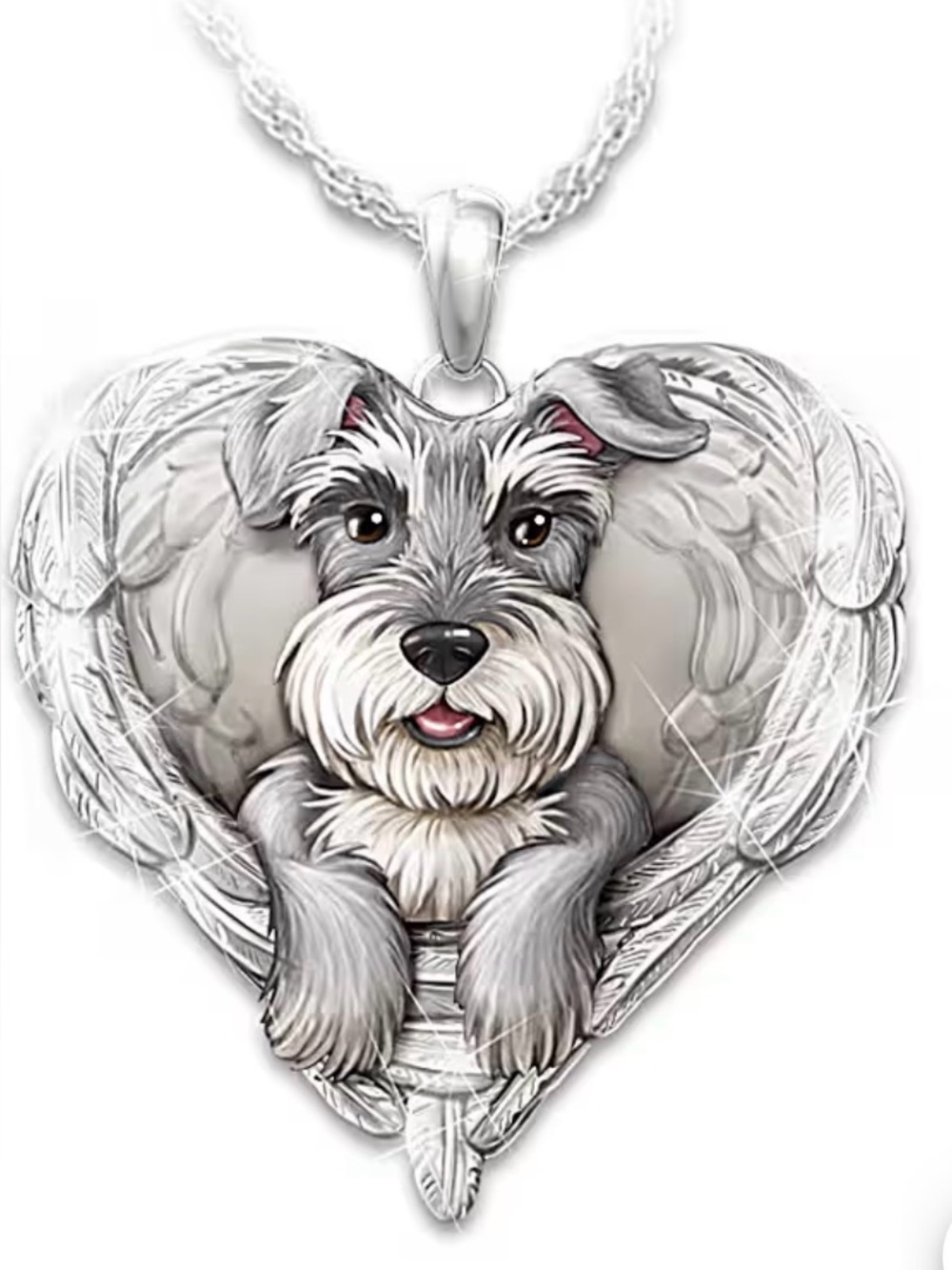 The Bradford Exchange “Schnauzers Are Angels” Pendant 18” Necklace